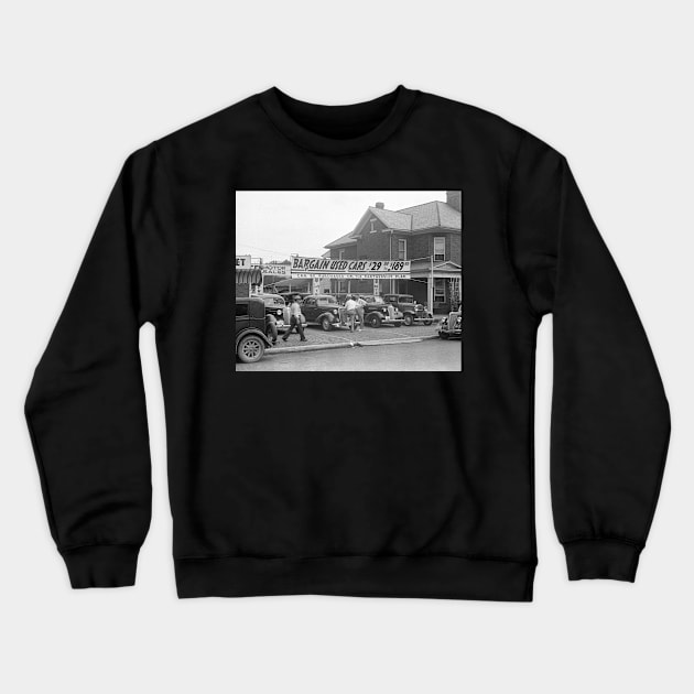 Bargain Used Cars, 1938. Vintage Photo Crewneck Sweatshirt by historyphoto